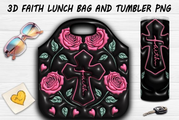 3D Faith Lunch Bag Tumbler Bundle PNG