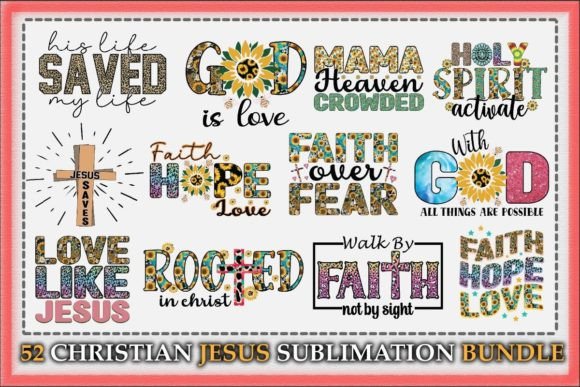 52 Christian Jesus Sublimation Bundle