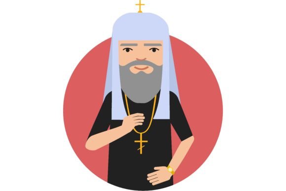 Christian Priest with Symbols of Faith I Icons