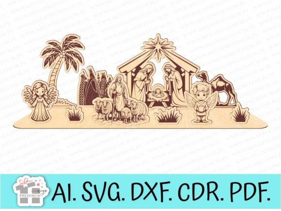 Christmas Nativity Scene Laser Cut Svg for Winter Amp