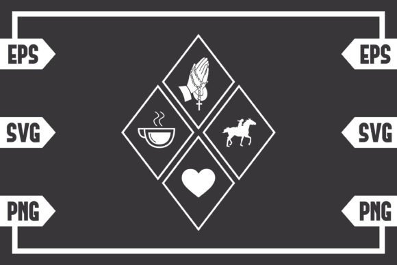 Coffee Jesus Heart and Female Riding Crafts