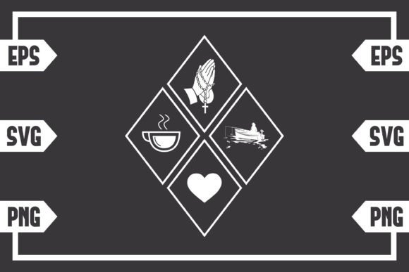 Coffee Jesus Heart and Guy Fishing on Bo Crafts