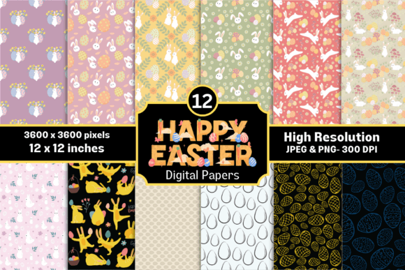 Happy Easter Digital Paper Pack Volume-7 & Patterns