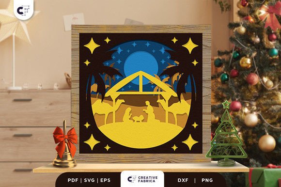 Nativity in the Desert SVG for Christmas