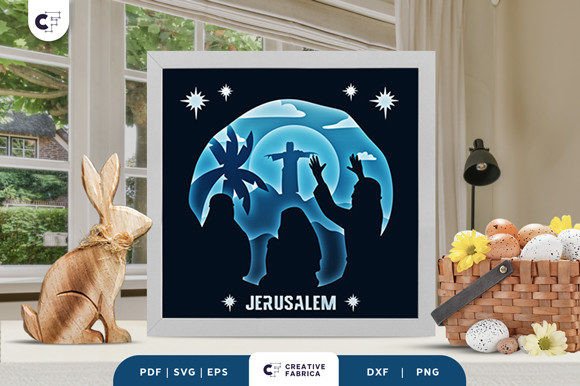 Resurrection 3D Shadow Box Paper Cut for Easter