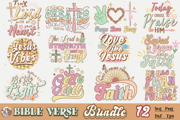 Retro Christian Quotes Bundle & Crafts